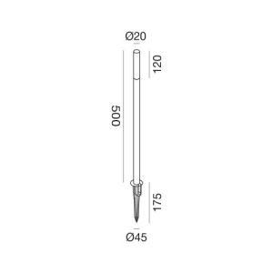 Gea Luce GES2432 paletto LED 3W IP65 500 mm