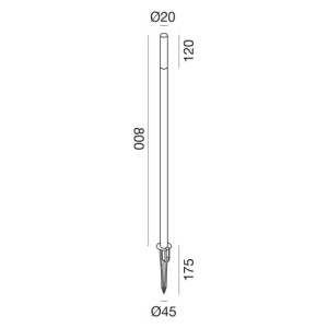 Gea Luce GES2434 paletto LED 3W IP65 800 mm