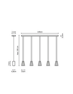 Fabbian Vicky D69 A05 Lampada a sospensione moderna 5 luci