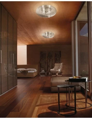 Vistosi Spirit PP 45 plafoniera moderna diametro 45 cm cristallo trasparente