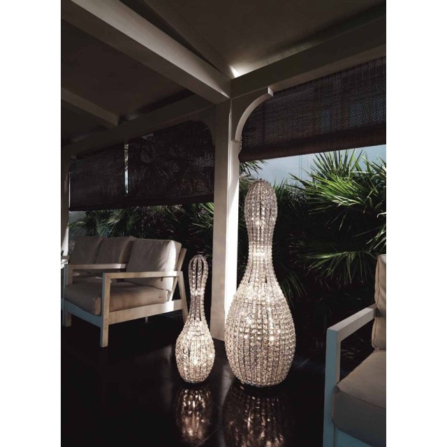 Marchetti Brillo HG lampada da terra moderna in cristallo struttura nichel