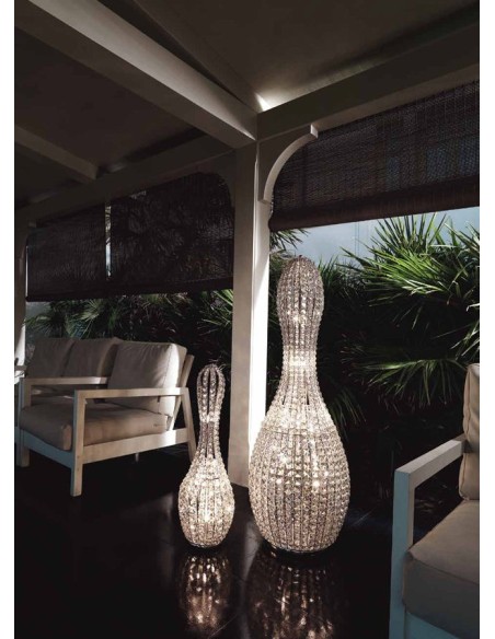 Marchetti Brillo HG lampada da terra moderna in cristallo struttura nichel
