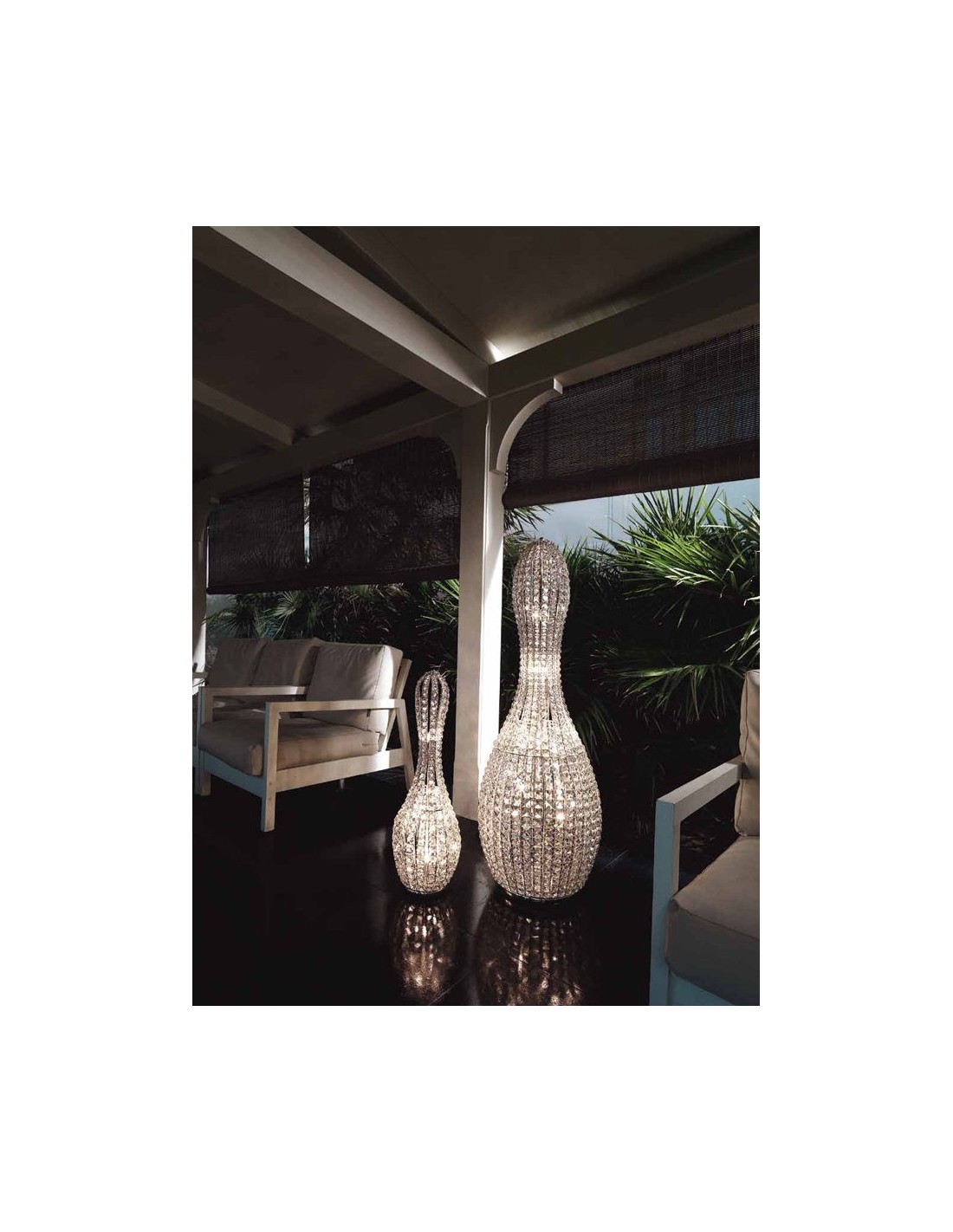 Marchetti Brillo HG lampada da terra moderna in cristallo struttura nichel