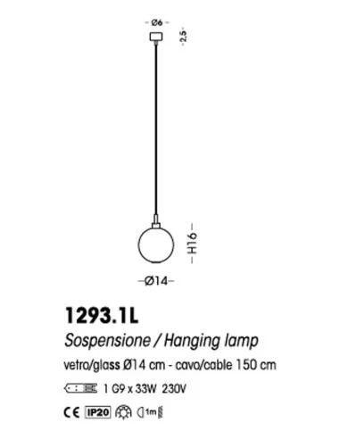 Cangini & Tucci Eclisse 1293.1L sospensione a una luce