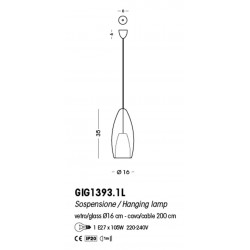 Cangini & Tucci Flute GIG1393.1L sospensione  diametro 16 cm