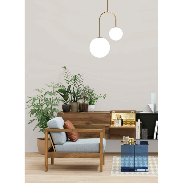 Marchetti Moons S sospensione in metallo diffusore in vetro
