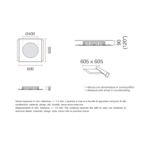 8936B faretto da incasso di 9010