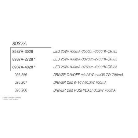 8937A plafoniera da incasso di 9010
