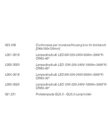 4210 faretto incasso rettangolare di 9010
