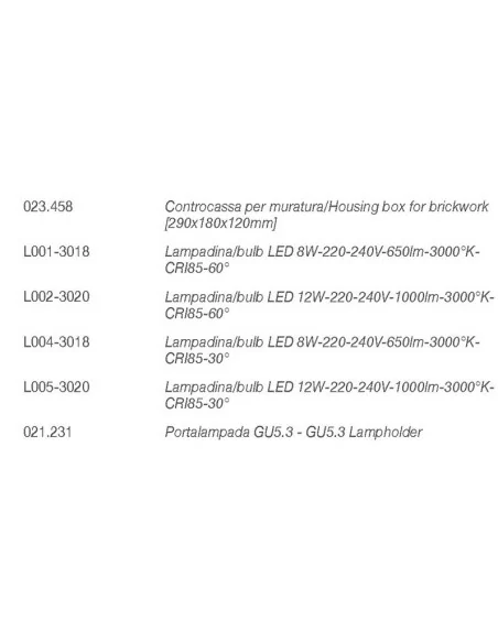 4210 faretto incasso rettangolare di 9010