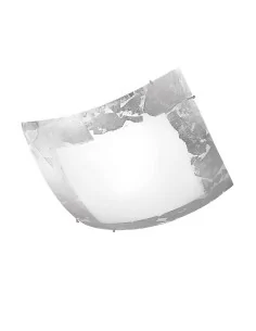 Rossini Donna 1650-40 plafoniera moderna in vetro con decoro quadrata