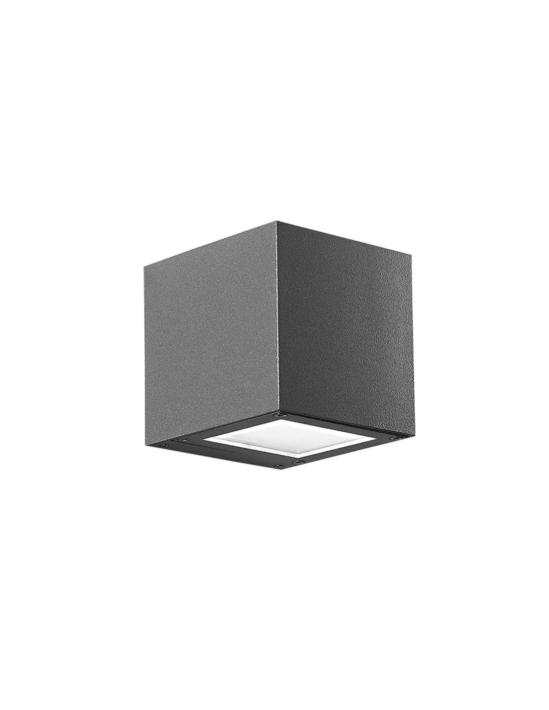 Applique moderne Rossini Silver A.124-LED en forme de cube à double émission