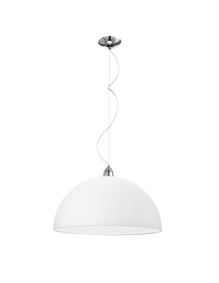 Rossini Isako 10801-50 : lustre hémisphérique moderne en verre blanc satiné