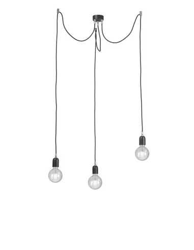 Rossini Erkel ERK002 lampada a sospensione moderna con cavo in tessuto colorato tre luci