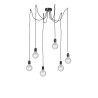 Rossini Erkel ERK003 lampada a sospensione moderna con cavo in tessuto colorato sei luci