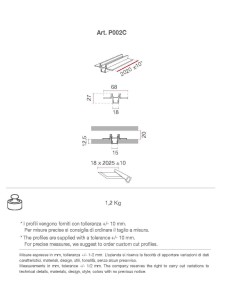 P002C di 9010 200 cm profilo per strisce led in alumite