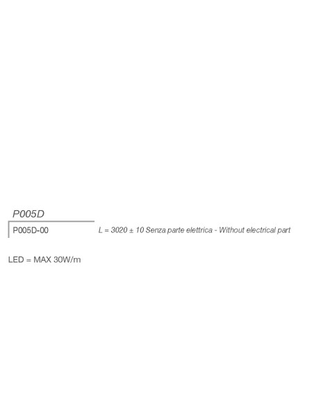 P005D di 9010 profilo per strip led 300 cm