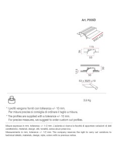 P005D di 9010 profilo per strip led 300 cm