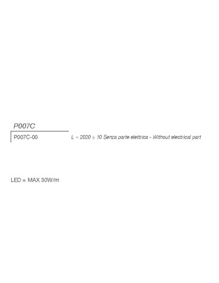 P007C di 9010 profilo alluminio 200 cm