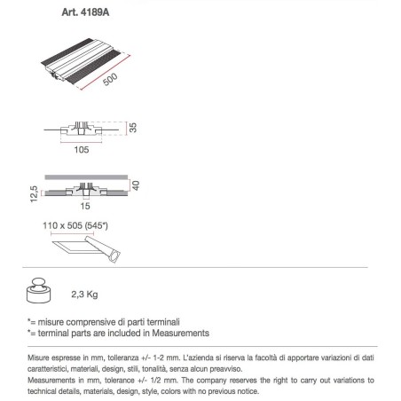 4189A di 9010 profilo da incasso per strisce led