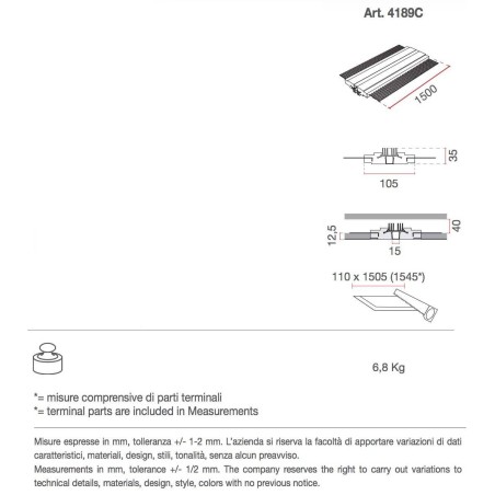 4189A di 9010 profilo da incasso per strisce led