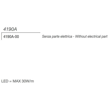 4190A di 9010 profilo da incasso per strisce led 50 cm