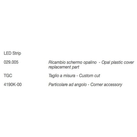 4190B di 9010 profilo da incasso per strisce led 50 cm