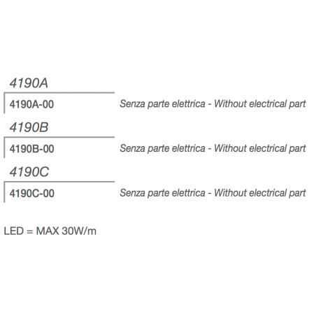 4190B di 9010 profilo da incasso per strisce led 50 cm