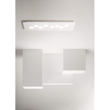 Bilbao pg GeaLuce lampada da soffitto LED moderna 28x80 bianca o tortora