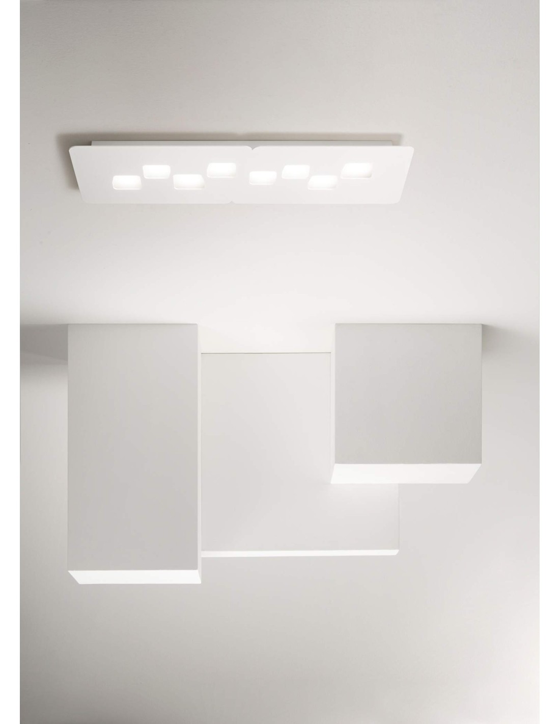 Bilbao pg GeaLuce lampada da soffitto LED moderna 28x80 bianca o tortora