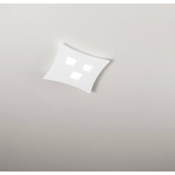 Isotta pp GeaLuce plafoniera LED moderna biemissione 44x40 bianca o tortora
