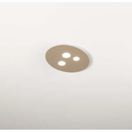 Luna pp GeaLuce : plafonnier LED moderne 40 x 47,5, blanc ou taupe
