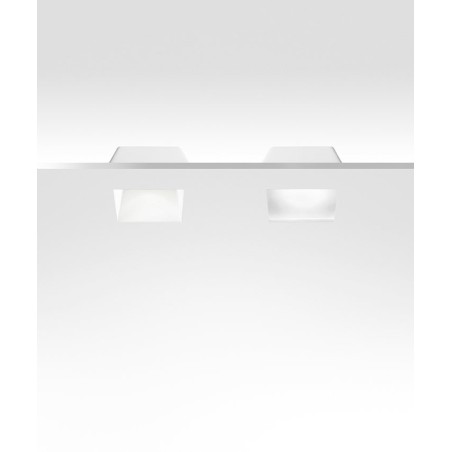 Gea Led Bianca Q GFA593 : spot encastrable carré en plâtre, culot GU10, 220 V