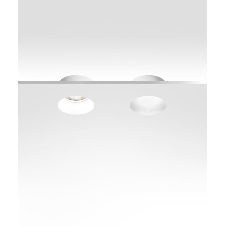 Gea Led Bianca R GFA592 : spot encastrable rond en plâtre, culot GU10, 13,5 cm, diamètre de perçage