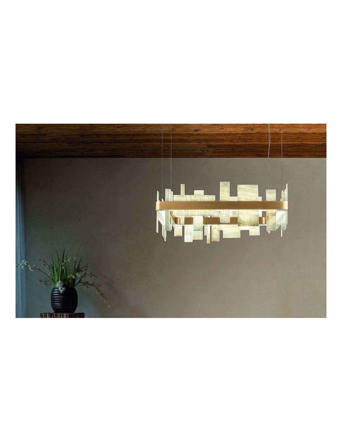 MASIERO Honicè S80 lampadario quadrato led in Honice e metallo