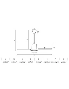 Faro Barcelona Eco Indus ventilatore da soffitto a 3 pale 120 cm