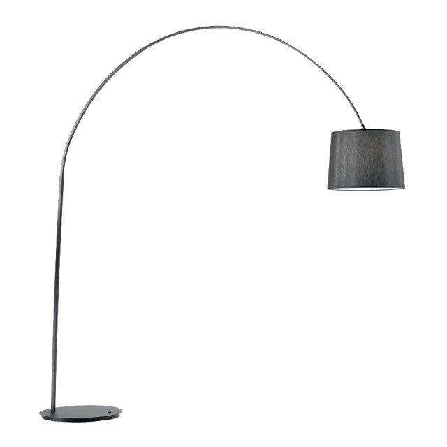 Ideal Lux Dorsale, lampadaire en arc entièrement noir, lampadaires Ideal Lux, éclairage Ideal Lux