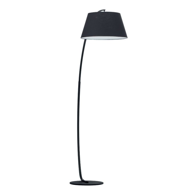 Ideal Lux Pagoda PT1 : lampadaire courbé avec abat-jour noir
