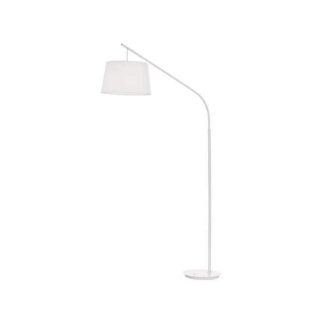 Ideal Lux Daddy PT1 : lampadaires courbes à abat-jour blanc